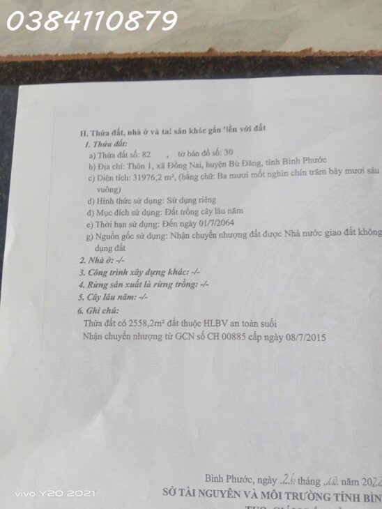 3,5HA ĐỒNG NAI BÙ ĐĂNG BÌNH PHƯỚC 1,2 TỶ