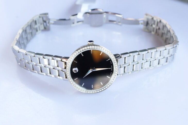 Đồng Hồ Nữ Movado Kora Mới 99% Niềng đính full Kim Cương thiên nhiên Fullbox…