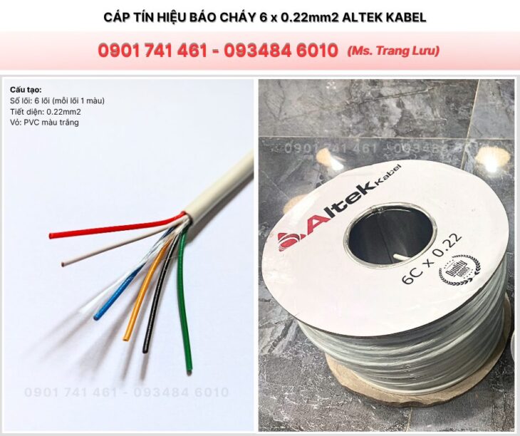 Cáp Tín Hiệu Báo Cháy 6 x 0.22mm2 Altek Kabel