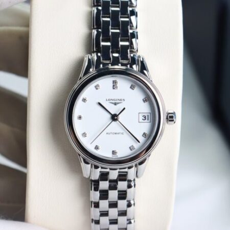 ĐH Nữ : Longines Flagship L4.274.4.27.6 Automatic, đính 12 viên Kim Cương – Fullbox.