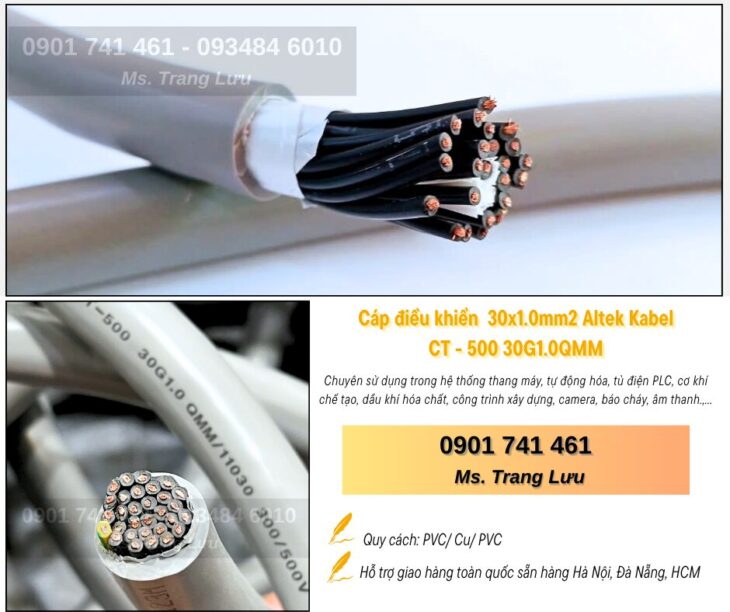 Cáp tín hiệu 30 lõi sẵn hàng Đà Nẵng, Hà Nội, Hồ Chí Minh