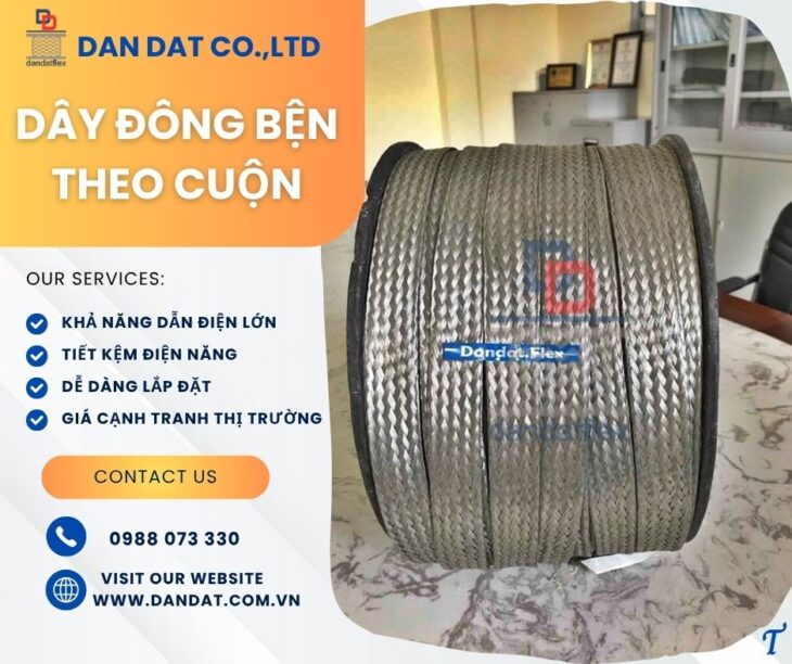 Dây đồng bện/ Dây đồng bện tiếp địa cáp ngầm/ Dây đồng bện tiếp địa tủ bảng điện/ Khớp nối đồng mềm
