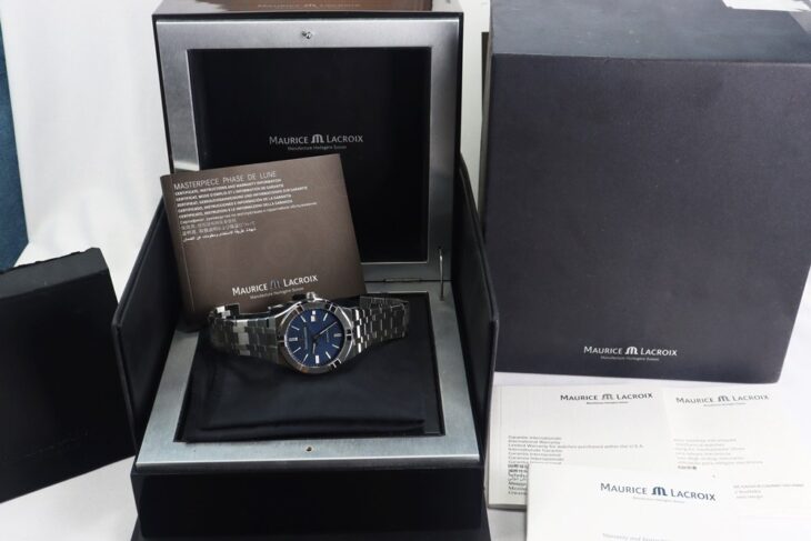 Maurice Lacroix Aikon Dial Blue, Automatic Dòng Búa Khuyết Size 42mm Fullbox Gỗ