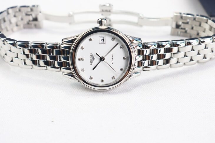 ĐH Nữ : Longines Flagship L4.274.4.27.6 Automatic, đính 12 viên Kim Cương – Fullbox.