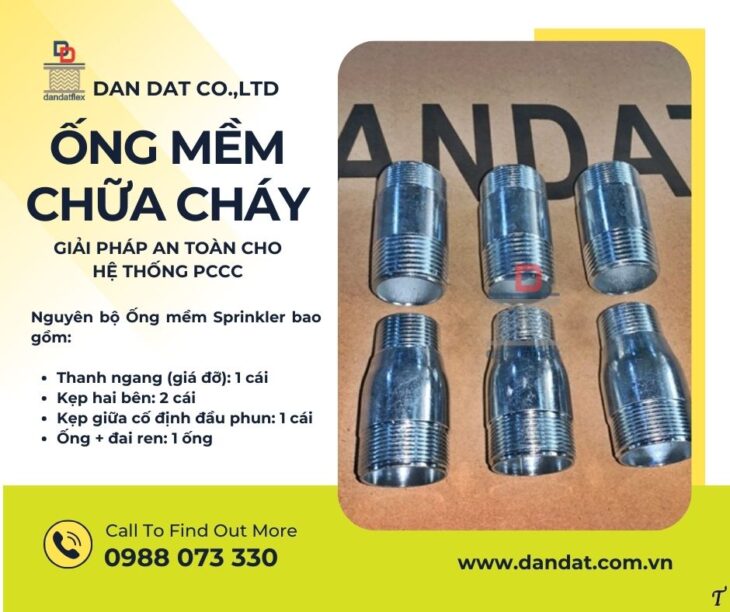 Ống mềm Sprinkler PCCC/ Ống mềm nối đầu Sprinkler/ Dây nối mềm inox cho Sprinkler/ Dây mềm chữa cháy
