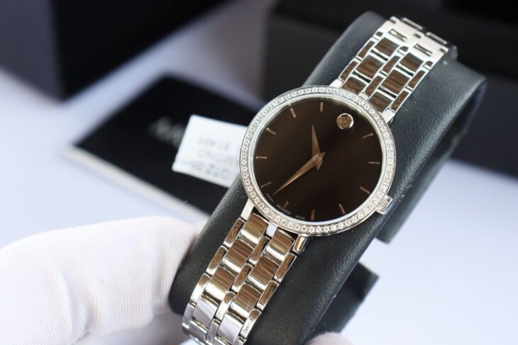 Đồng Hồ Nữ Movado Kora Mới 99% Niềng đính full Kim Cương thiên nhiên Fullbox…