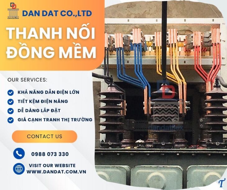 Dây đồng bện/ Dây đồng bện tiếp địa cáp ngầm/ Dây đồng bện tiếp địa tủ bảng điện/ Khớp nối đồng mềm