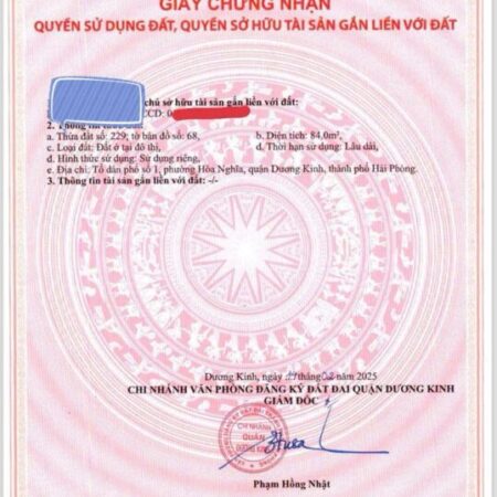 BÁN LÔ ĐẤT TUYẾN 2 HÒA NGHĨA – GẦN VINHOMES DƯƠNG KINH – GIÁ CHỈ 23,x TRIỆU/M²! ZALO 0567 222 555