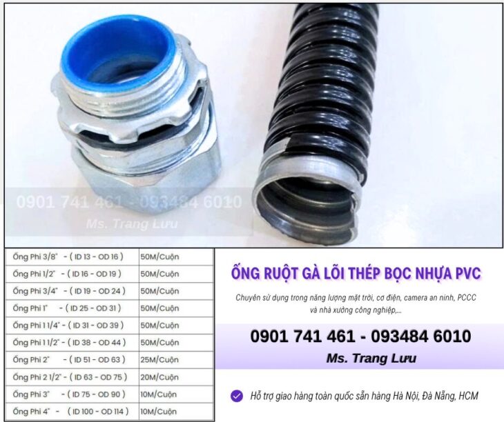 Xưởng ống ruột gà lõi thép giá rẻ sẵn Đà Nẵng, Hà Nội, HCM