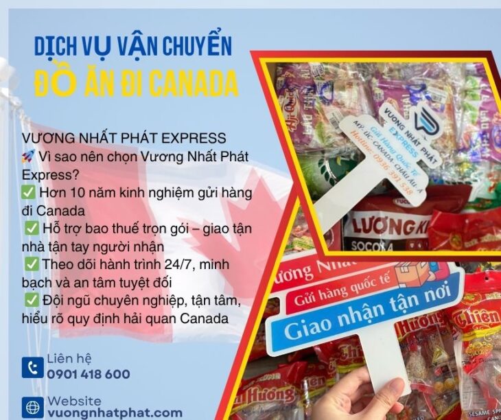 GIÁ CƯỚC GỬI BÁNH MỨT ĐI CANADA , DỊCH VỤ GỬI ĐỒ ĂN ĐI CANADA UY TÍN