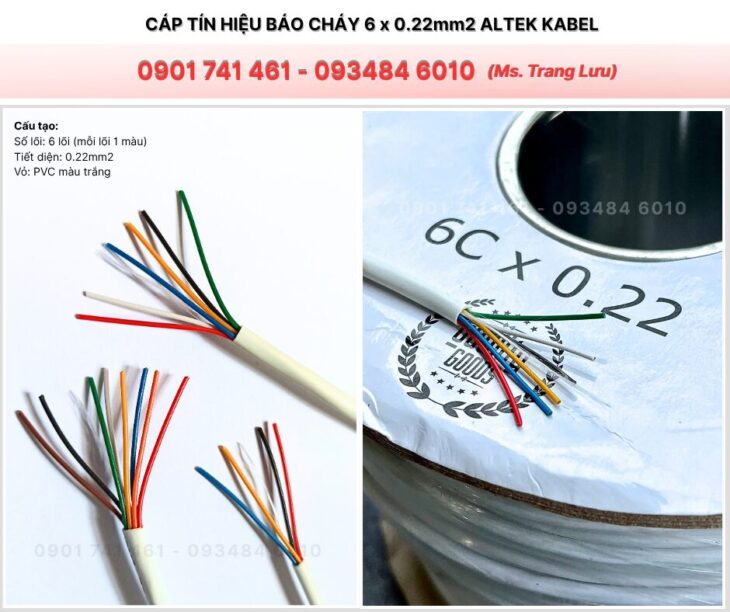 Cáp Tín Hiệu Báo Cháy 6 x 0.22mm2 Altek Kabel