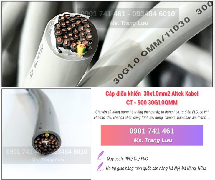 Cáp tín hiệu 30 lõi sẵn hàng Đà Nẵng, Hà Nội, Hồ Chí Minh