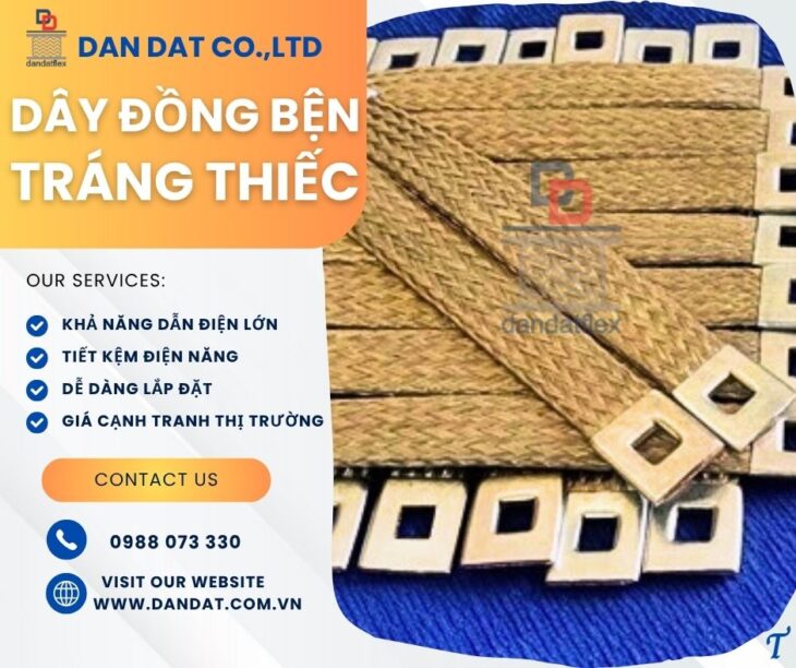 Dây tiếp địa thang máng cáp/ Dây đồng bện tiếp địa/ Thanh đồng bện tiếp địa máy/Thanh cái đồng mềm