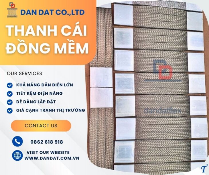Dây đồng bện/ Dây đồng bện tiếp địa cáp ngầm/ Dây đồng bện tiếp địa tủ bảng điện/ Khớp nối đồng mềm