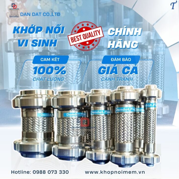 Khớp nối mềm nối ren/ Khớp nối mềm chống rung/ Khớp nối chống rung inox nối bích/ Khớp giảm rung