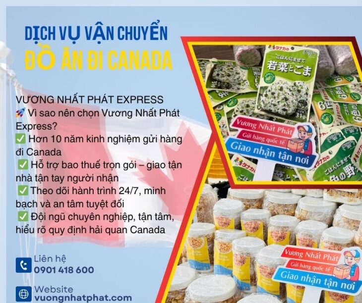 GIÁ CƯỚC GỬI BÁNH MỨT ĐI CANADA , DỊCH VỤ GỬI ĐỒ ĂN ĐI CANADA UY TÍN
