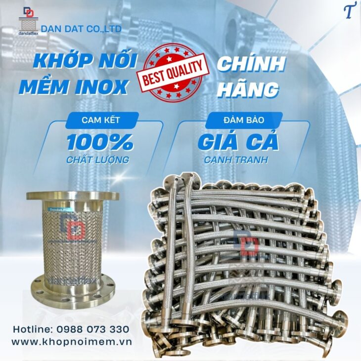 Khớp nối mềm nối ren/ Khớp nối mềm chống rung/ Khớp nối chống rung inox nối bích/ Khớp giảm rung