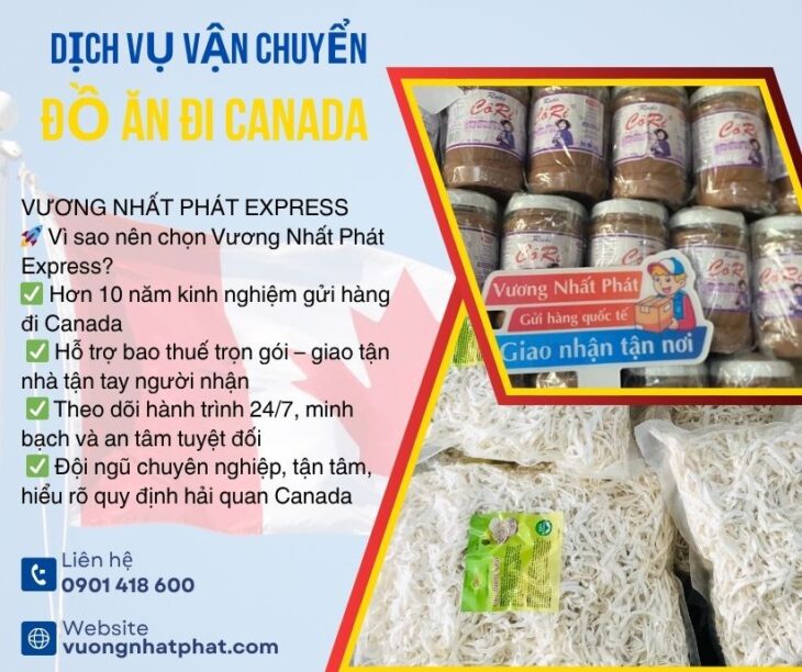 GIÁ CƯỚC GỬI BÁNH MỨT ĐI CANADA , DỊCH VỤ GỬI ĐỒ ĂN ĐI CANADA UY TÍN
