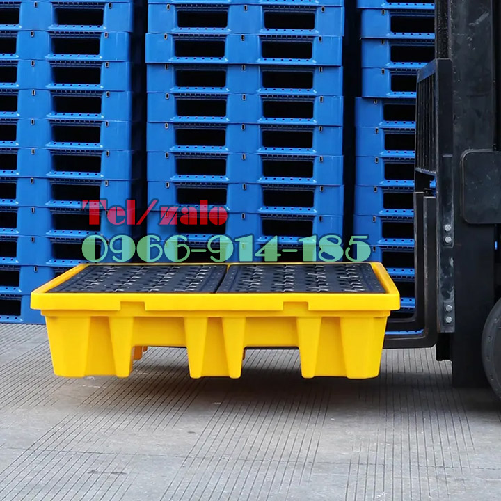 Sử dụng pallet chống tràn 4 phuy bảo đảm rủi ro tương lai