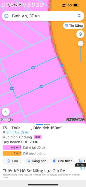 Đất Mặt Tiền Đường 20m TĐC Đại Học Quốc Gia, 150m2 (Ngang 7.5m), Giá 6 Tỷ, Sổ Riêng