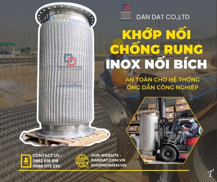 Khớp giãn nở dẫn khí CO/ Khớp giãn nở bằng vải chịu nhiệt/ Khớp nối giãn nở inox mặt bích