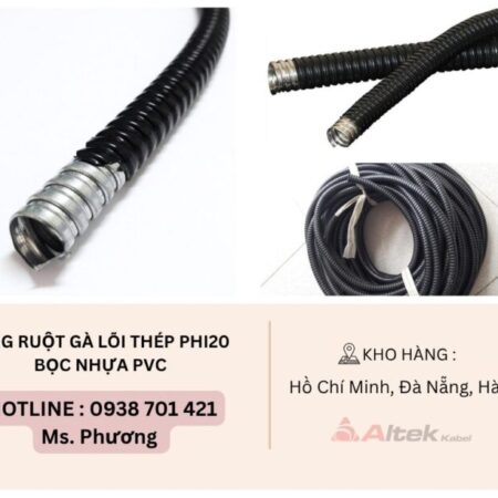 Ống ruột gà lõi thép Phi20 bọc nhựa PVC Đà Nẵng, Hà Nội, Hồ Chí Minh