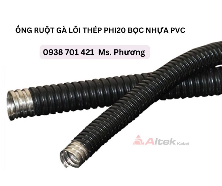 Ống ruột gà lõi thép Phi20 bọc nhựa PVC Đà Nẵng, Hà Nội, Hồ Chí Minh