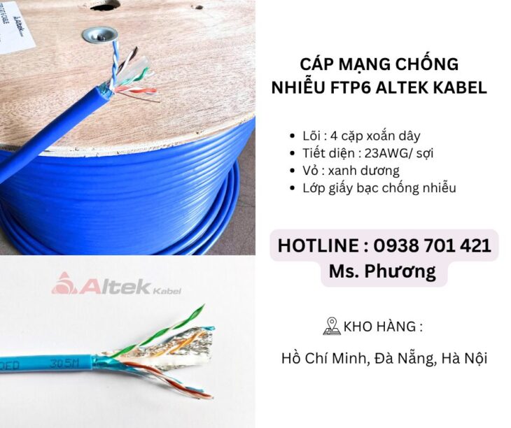 Cáp mạng chống nhiễu FTP6 Altek Kabel Đà Nẵng, Hà Nội, Hồ Chí Minh