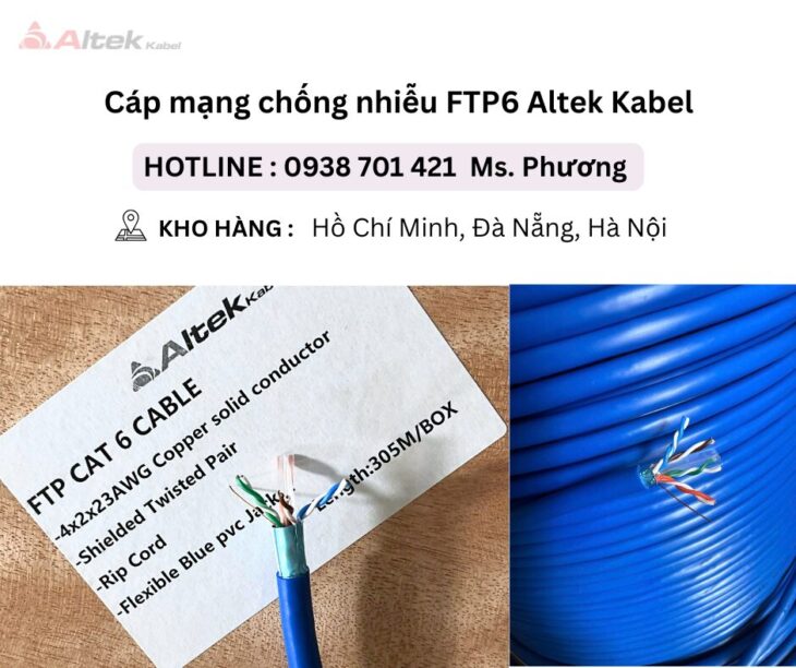 Cáp mạng chống nhiễu FTP6 Altek Kabel Đà Nẵng, Hà Nội, Hồ Chí Minh