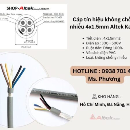 Cáp tín hiệu không chống nhiễu 4×1.5mm Altek Kabel Đà Nẵng, Hồ Chí Minh, Hà Nội Cáp tín hiệu không chống nhiễu 4×1.5mm Altek Kabel Đà Nẵng, Hồ Chí Minh, Hà Nội