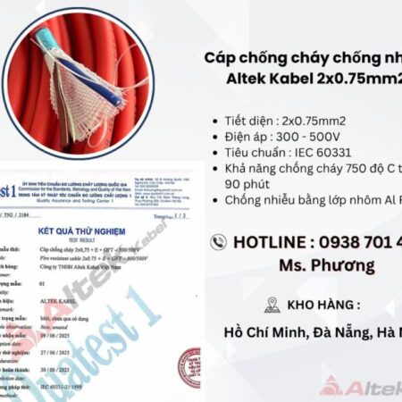 Cáp chống cháy chống nhiễu Altek Kabel 2×0.75mm2