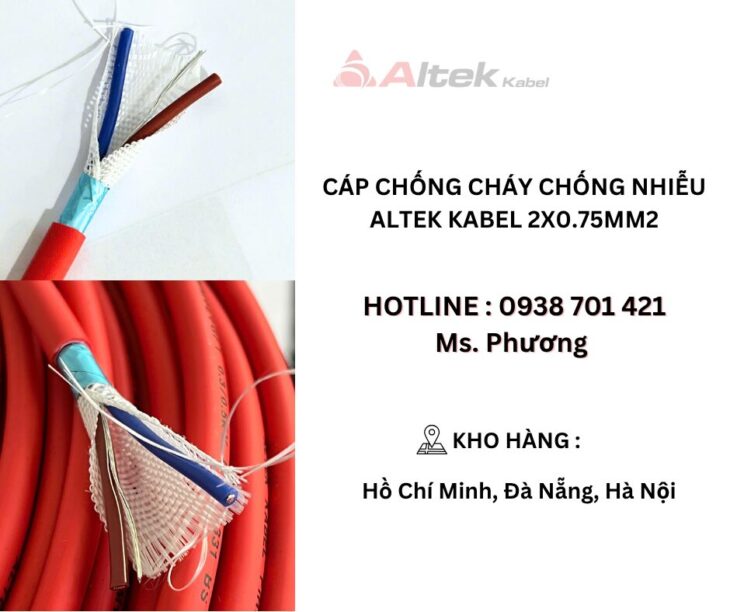 Cáp chống cháy chống nhiễu Altek Kabel 2×0.75mm2