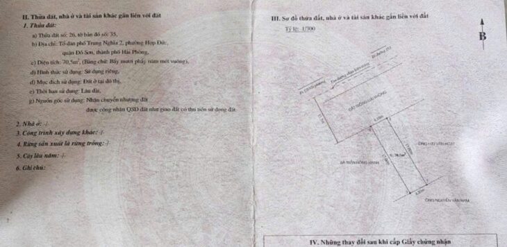 BÁN LÔ GÓC MẶT ĐƯỜNG TRỤC CHÍNH TRUNG NGHĨA – HỢP ĐỨC – ĐỒ SƠN KINH DOANH ĐẸP GIÁ CHỈ 2.6X TỶ