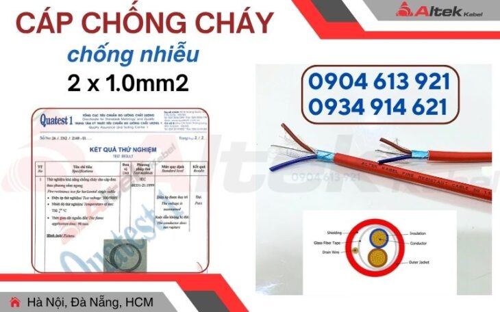 Dây chống cháy chống nhiễu 2x1x16AWG Altek Kabel – sẵn hàng kho Hà Nội, Đà Nẵng, HCM