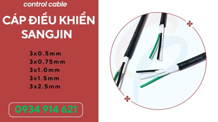 Cáp điều khiển 3 lõi Sangjin 0.75mm – sẵn hàng tại kho TPHCM