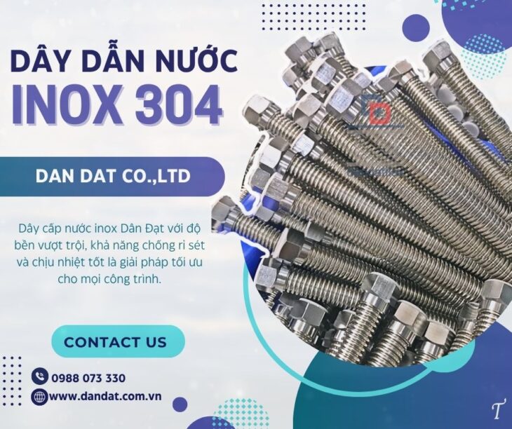 Dây cấp nước nóng lạnh inox 304/ Dây inox cấp nước ren trong/ Ống mềm kết nối bình nước nóng