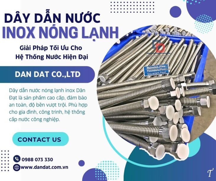 Dây cấp nước nóng lạnh inox 304/ Dây inox cấp nước ren trong/ Ống mềm kết nối bình nước nóng