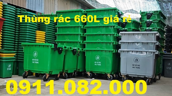 Mẫu thùng rác nhựa giá rẻ tại an giang- thùng rác 120l 240l dày chất lượng-lh 0911082000