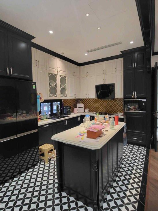 nhà đẹp Hồng Tiến, 65m x 5 tầng, mặt tiền 7.4m, gara ôtô, phong cách indochina