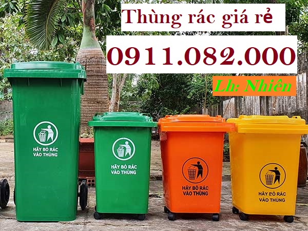 Mẫu thùng rác nhựa giá rẻ tại an giang- thùng rác 120l 240l dày chất lượng-lh 0911082000