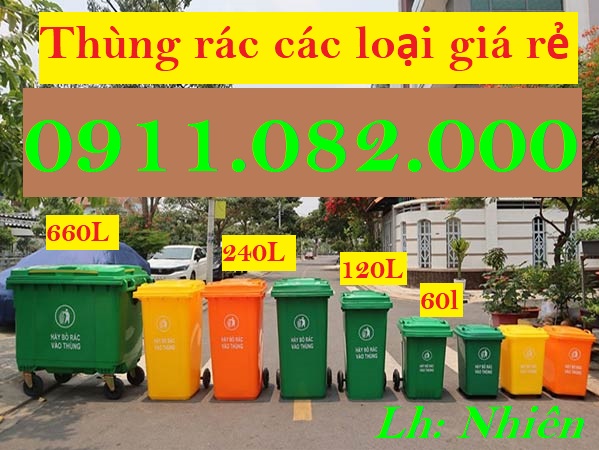 Mẫu thùng rác nhựa giá rẻ tại an giang- thùng rác 120l 240l dày chất lượng-lh 0911082000