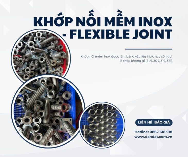 Khớp Nối Mềm Cho Máy Phát Điện/ Khớp Nối Mềm Inox Mặt Bích/Bù Trừ Giãn Nở Nhiệt Inox/Bù Trừ Áo