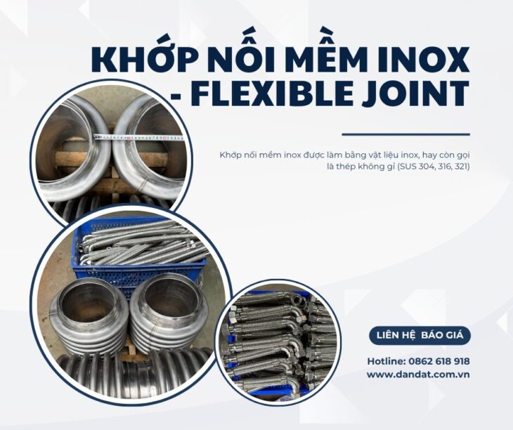 Khớp Nối Mềm Cho Máy Phát Điện/ Khớp Nối Mềm Inox Mặt Bích/Bù Trừ Giãn Nở Nhiệt Inox/Bù Trừ Áo