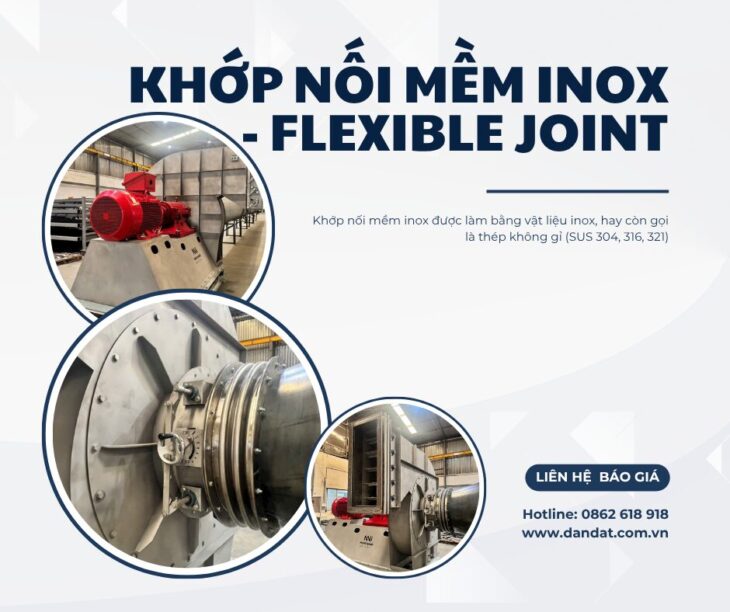 Khớp Nối Mềm Cho Máy Phát Điện/ Khớp Nối Mềm Inox Mặt Bích/Bù Trừ Giãn Nở Nhiệt Inox/Bù Trừ Áo