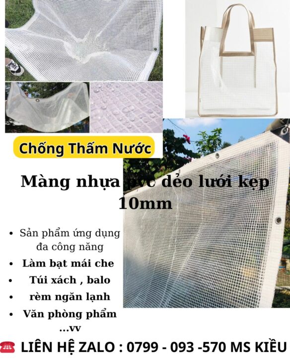 TẤM MÀNG NHỰA PVC KẸP LƯỚI 10MM GIÁ RẺ TẠI THÁI NGUYÊN