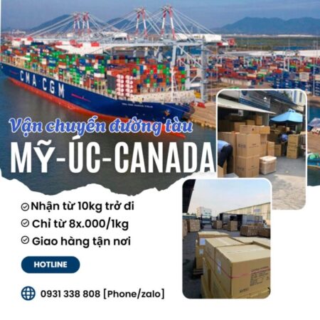 Gửi hàng đi Mỹ, Úc, Canada đường tàu ở Cần Thơ – Nhận từ 22kg