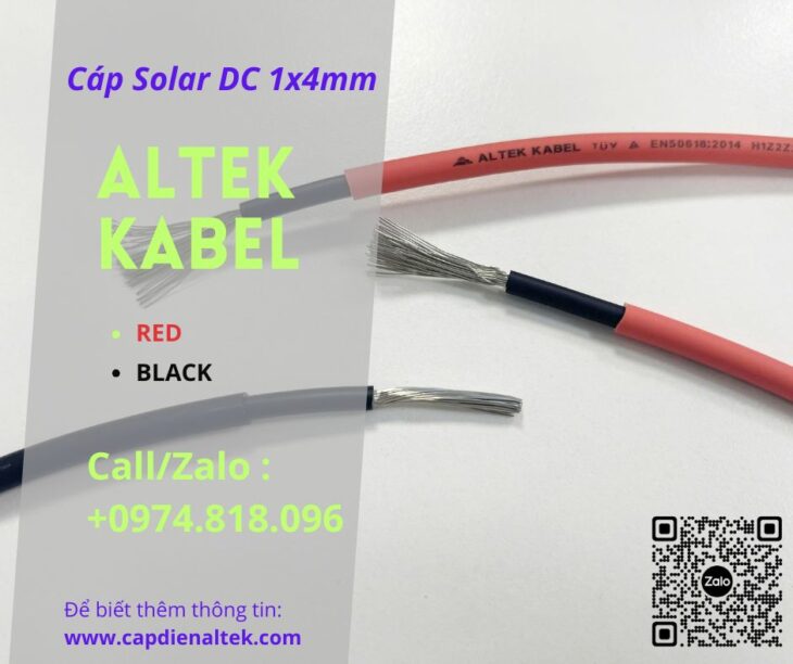 Dây cáp solar DC 1x4mm² 1500V – Altek Kabel