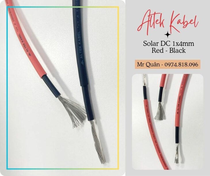 Dây cáp solar DC 1x4mm² 1500V – Altek Kabel