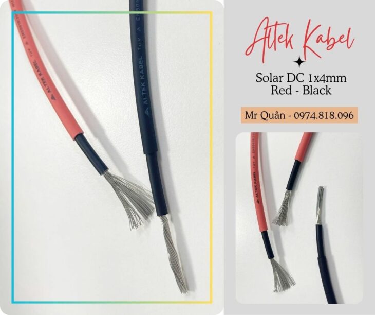 Dây cáp solar DC 1x4mm² 1500V – Altek Kabel
