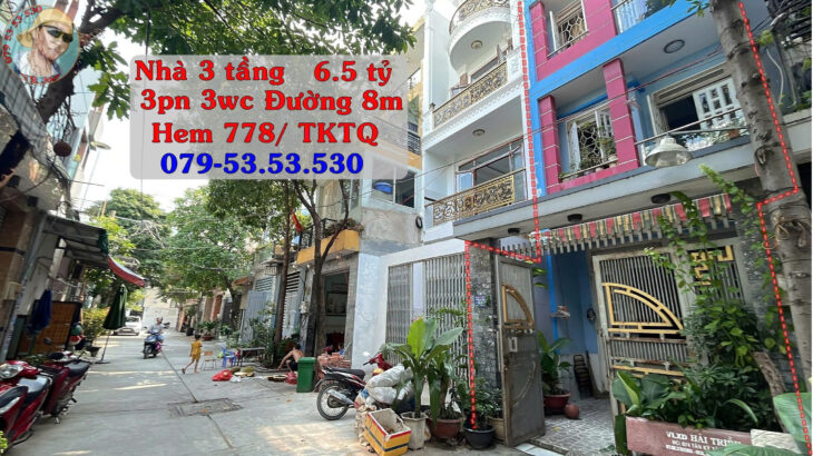 Chính chủ bán nhà 3 tầng đẹp, đường nội bộ 8m, xe hơi vào tận cửa – gần chợ Gò Xoài, nhà thờ,
